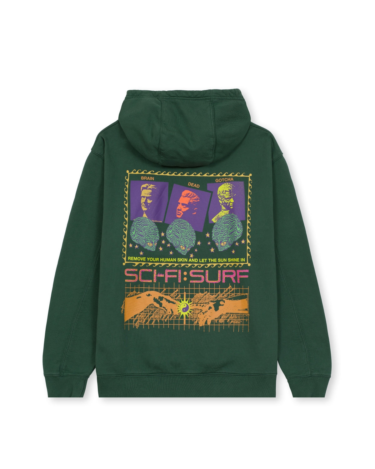 Brain Dead x Gotcha Sci-Fi Surf Hooded Sweatshirt - Green