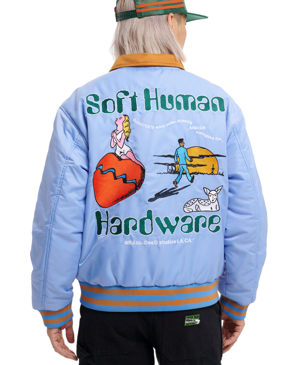 Human Hardware Satin Jacket - Slate Blue 7