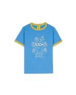 Brain Dead x Minions Kids Short Sleeve Ringer T-Shirt - Blue 1