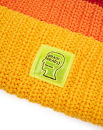 Safety Logo Head PVC Tri-Colorblock Cotton Beanie - Red/Orange/Yellow 3