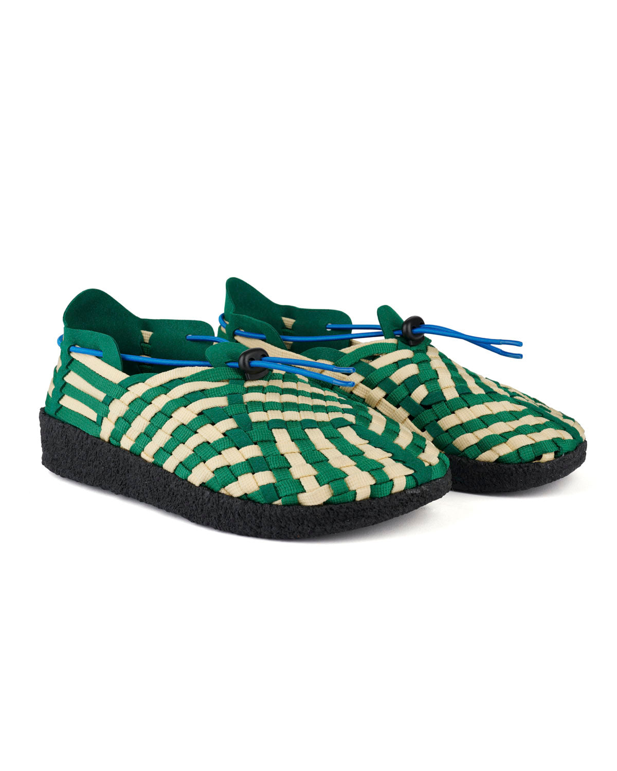Women's Malibu Latigo Woven Shoe - Green/Natural/Black 2