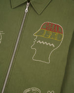 Brain Dead x Minions Beaded Zip Jacket - Olive 3