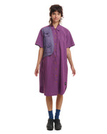 Nylon Utility Shirt Dress - Purple 4