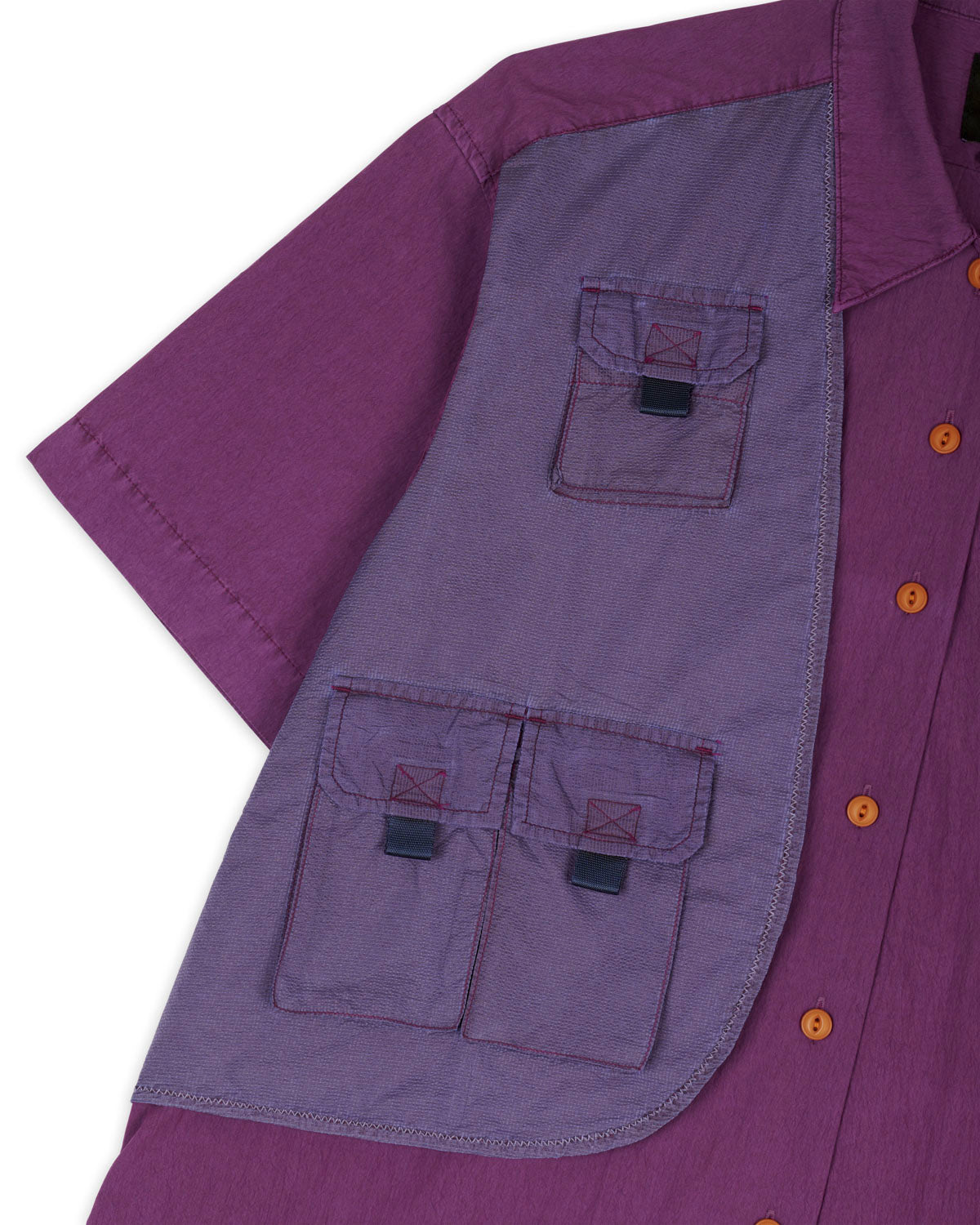 Nylon Utility Shirt Dress - Purple 5