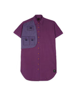 Nylon Utility Shirt Dress - Purple 1