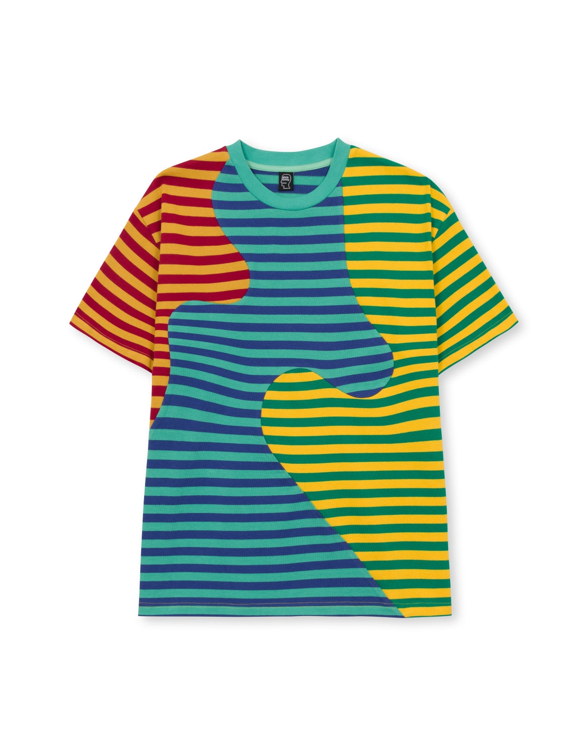 Organic Paneled Stripe Shirt - Green 1