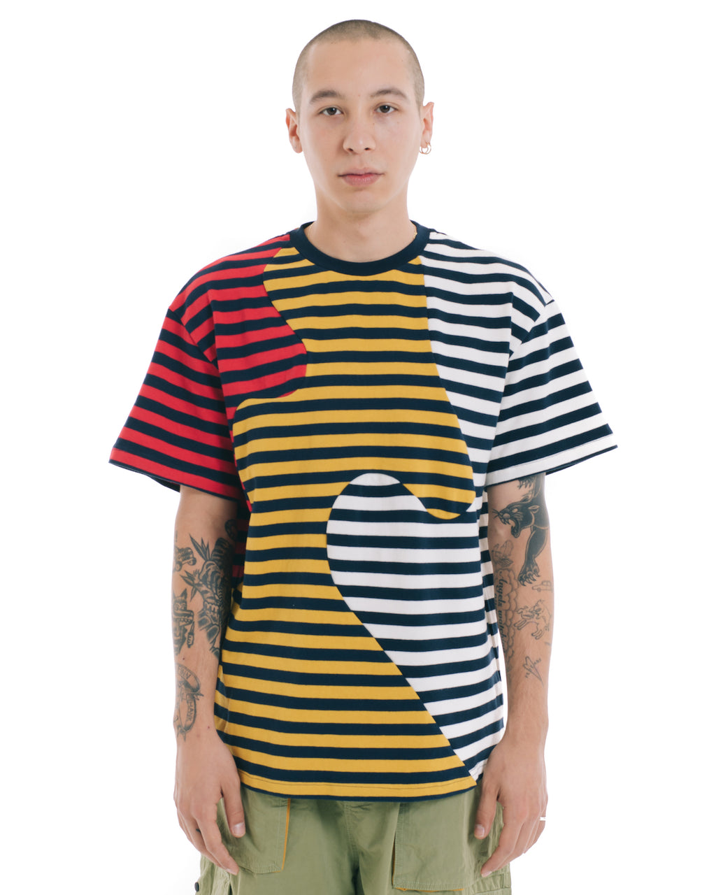 Organic Paneled Stripe Shirt - Navy 3