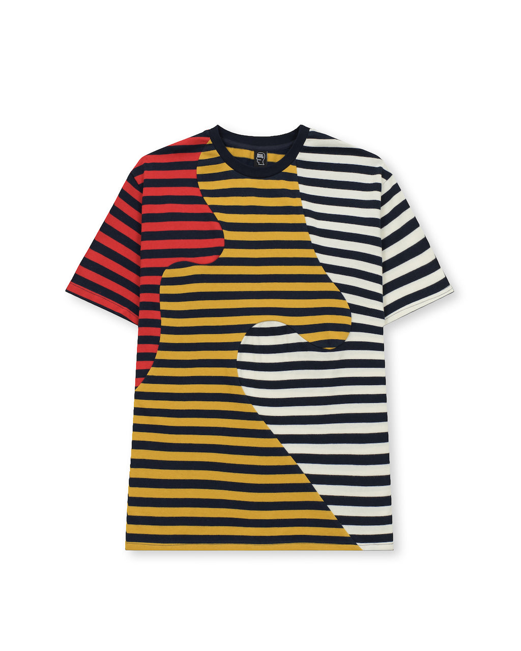 Organic Paneled Stripe Shirt - Navy 1
