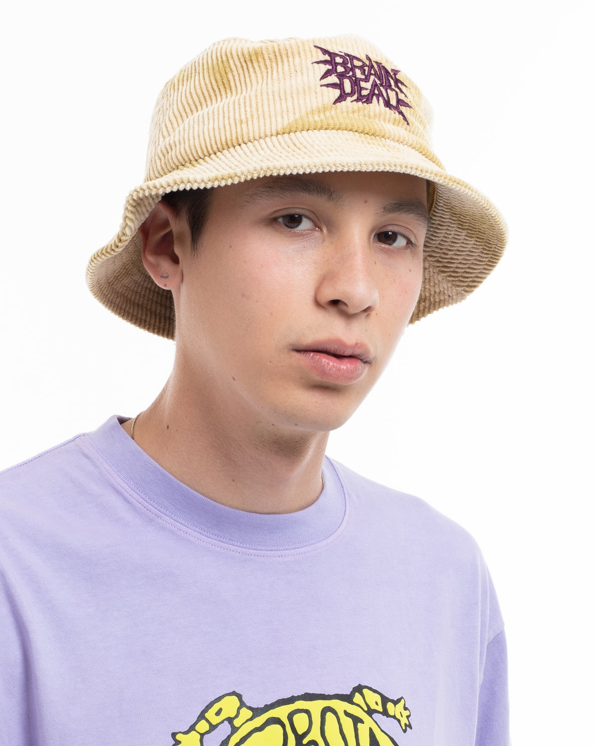 Spikey Bleached Cord Bucket Hat - Gold