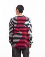 Organic Paneled Stripe Long Sleeve - Red 7