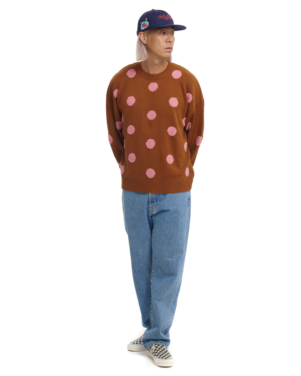 Polka Pile Crewneck Sweater - Light Brown – Brain Dead