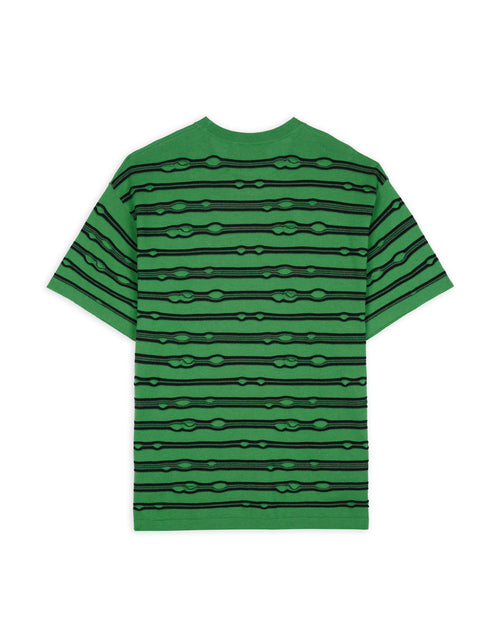 Puckered Striped T-shirt - Kelly Green 2