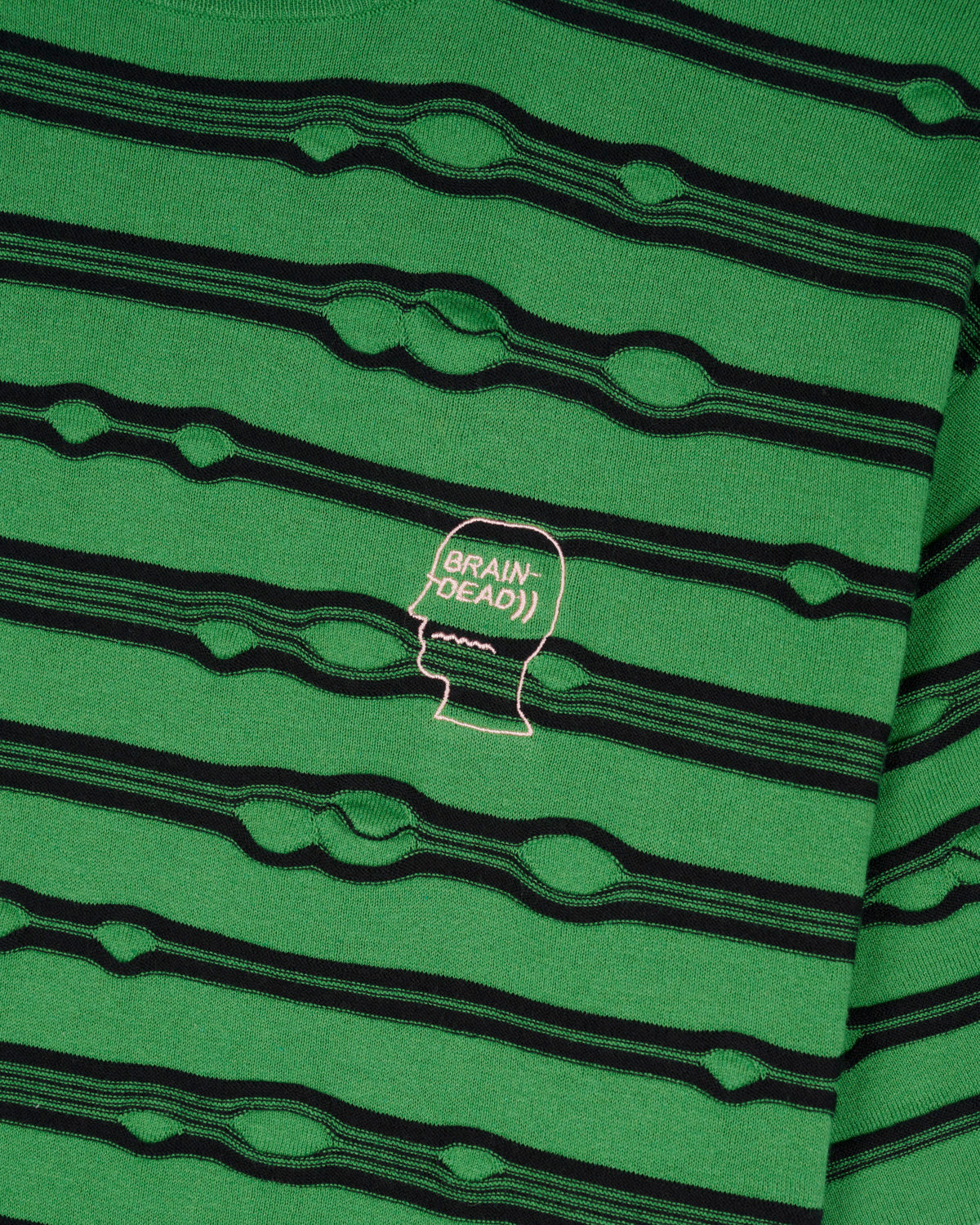 Puckered Striped T-shirt - Kelly Green 3