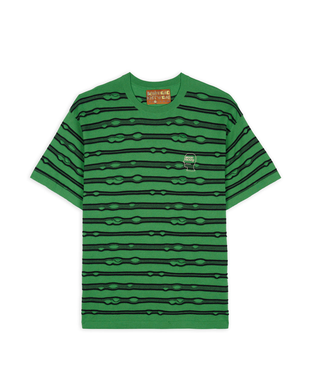 Puckered Striped T-shirt - Kelly Green