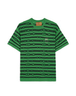 Puckered Striped T-shirt - Kelly Green 1