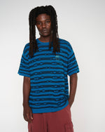 Puckered Striped T-shirt - Teal 4