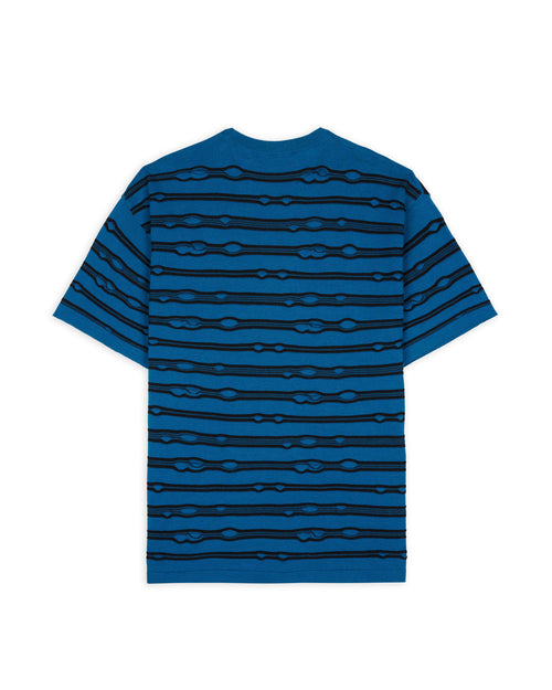 Puckered Striped T-shirt - Teal 2