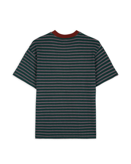 Raised Dot Striped T-shirt - Forest Green 2