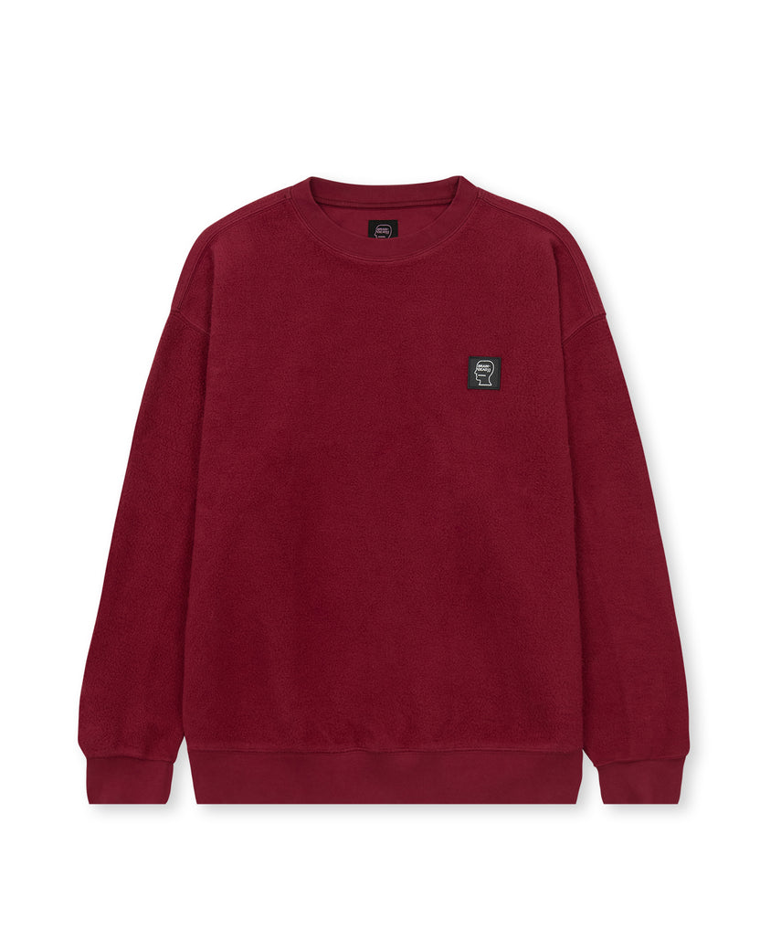 Reverse Fleece Crewneck Sweatshirt - Burgundy – Brain Dead