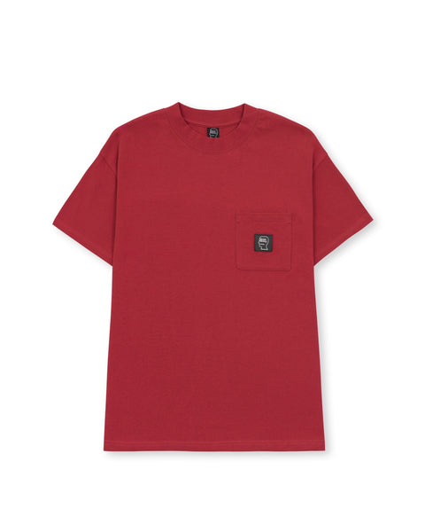 Heavyweight Jersey Mockneck Pocket Shirt W/ PVC - Berry