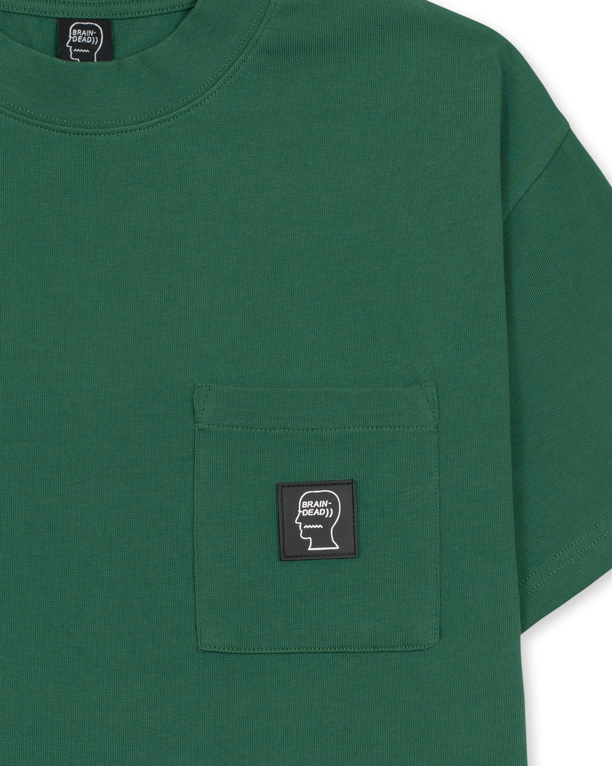 Heavyweight Jersey Mockneck Pocket Shirt W/ PVC - Green