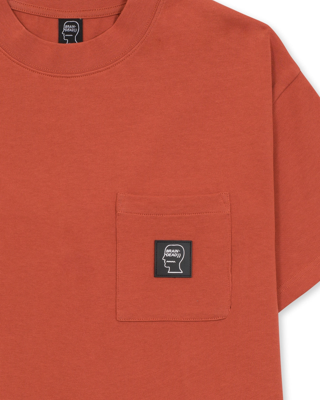 Heavyweight Jersey Mockneck Pocket Shirt W/ PVC - Orange 3