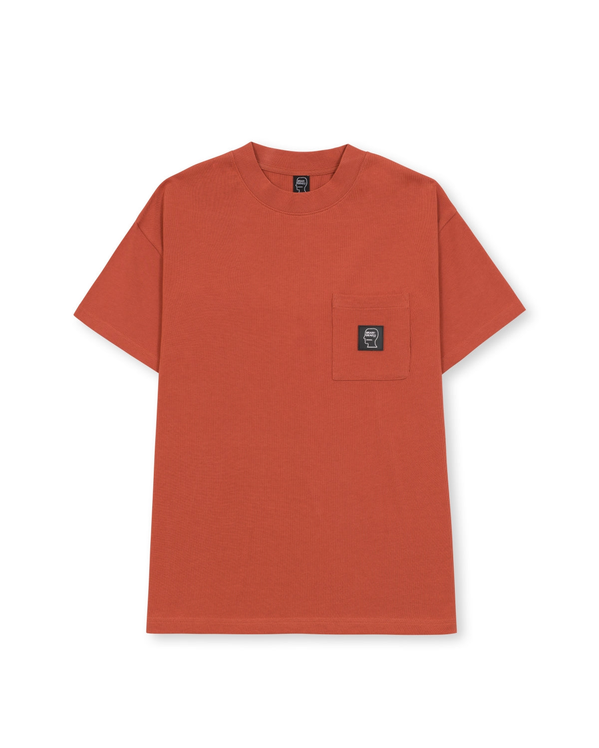 Heavyweight Jersey Mockneck Pocket Shirt W/ PVC - Orange 1