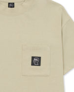 Heavyweight Jersey Mockneck Pocket Shirt W/ PVC - Tan 3