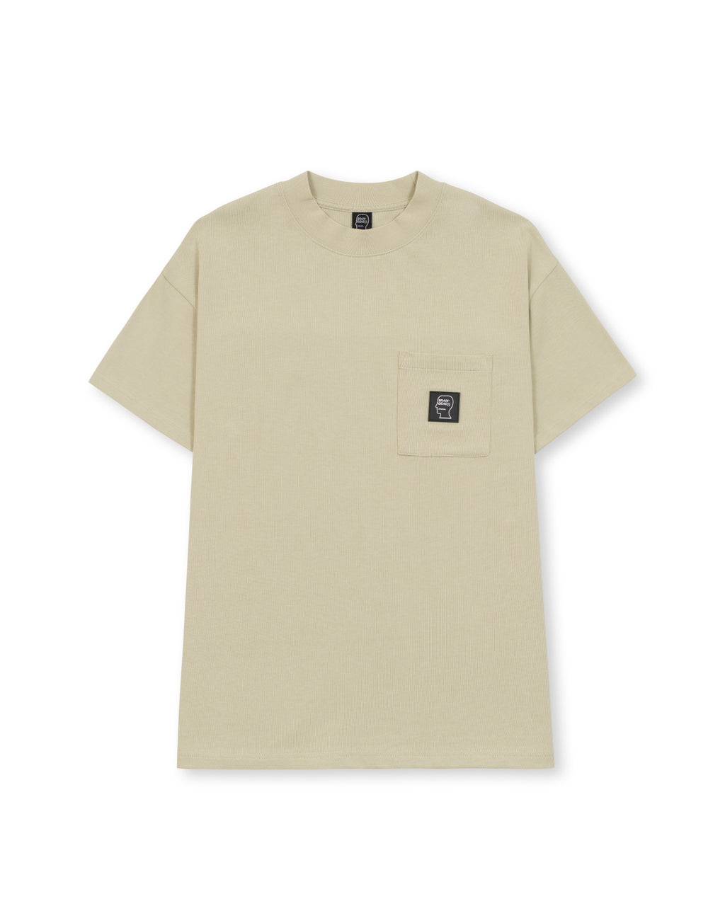 Heavyweight Jersey Mockneck Pocket Shirt W/ PVC - Tan