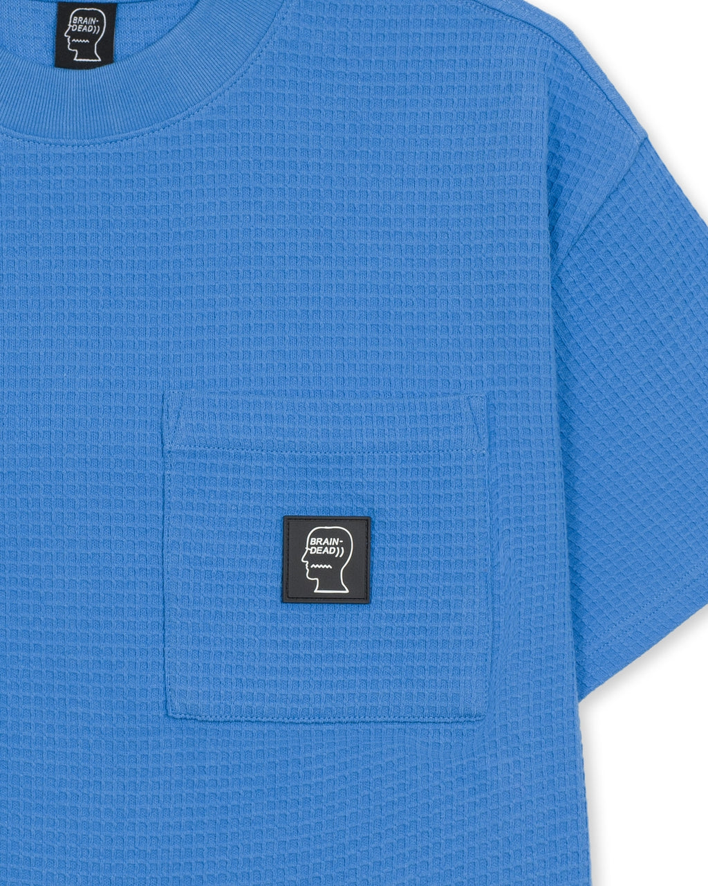 Waffle Knit Mockneck Pocket Shirt W/ PVS - Light Blue 3