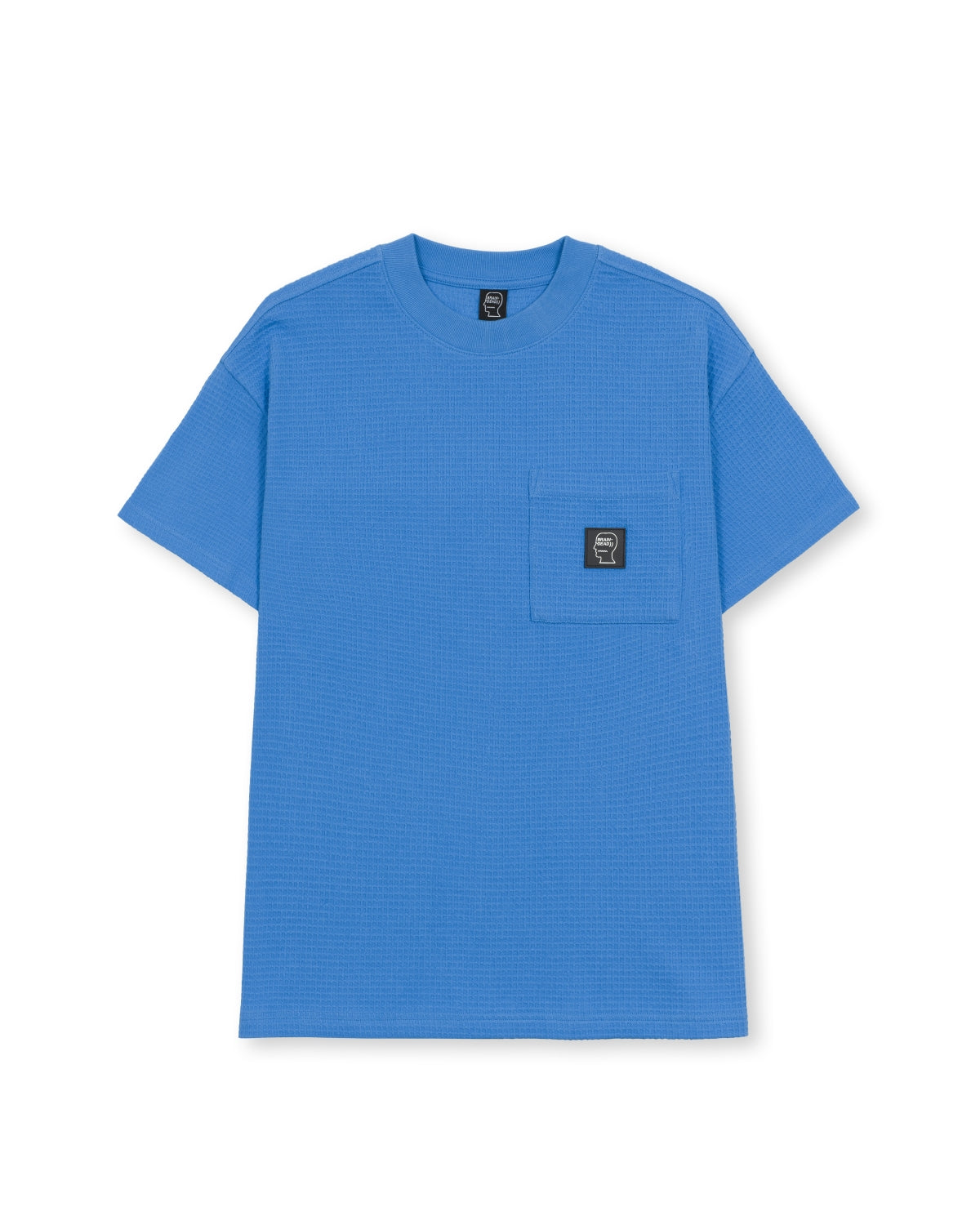 Waffle Knit Mockneck Pocket Shirt W/ PVS - Light Blue 1