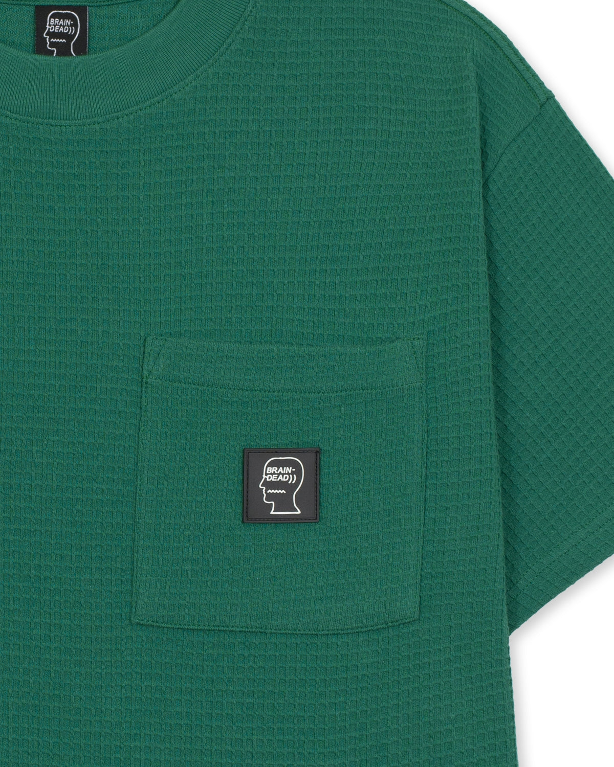 Waffle Knit Mockneck Pocket Shirt W/ PVS - Emerald 3