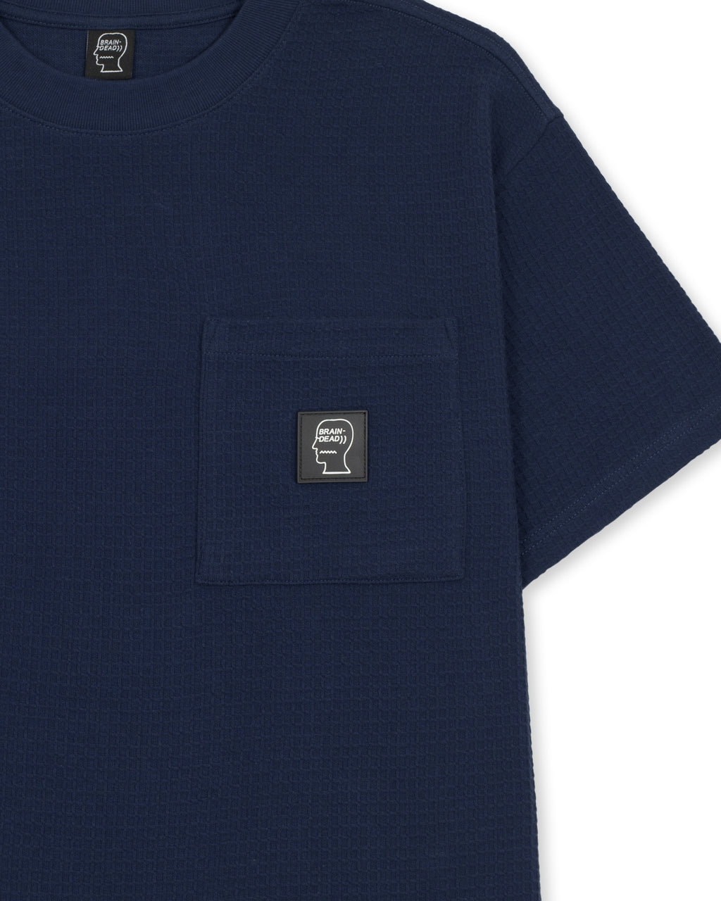 Waffle Knit Mockneck Pocket Shirt W/ PVS - Navy 3