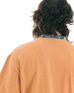 Jacquarded Collar Pique Mock Neck Shirt - Orange 7