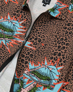 Mutated Cheetah Full Zip Short Sleeve Shirt - Brown 3