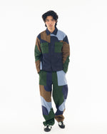 Patchwork Military Field Shirt Jacket - Navy 5