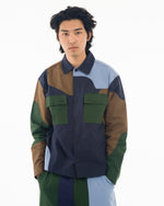 Patchwork Military Field Shirt Jacket - Navy 7