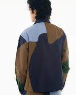 Patchwork Military Field Shirt Jacket - Navy 10