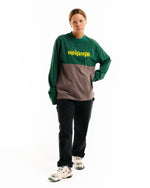 Embroidered Long Sleeve Football Shirt - Forest Green 3