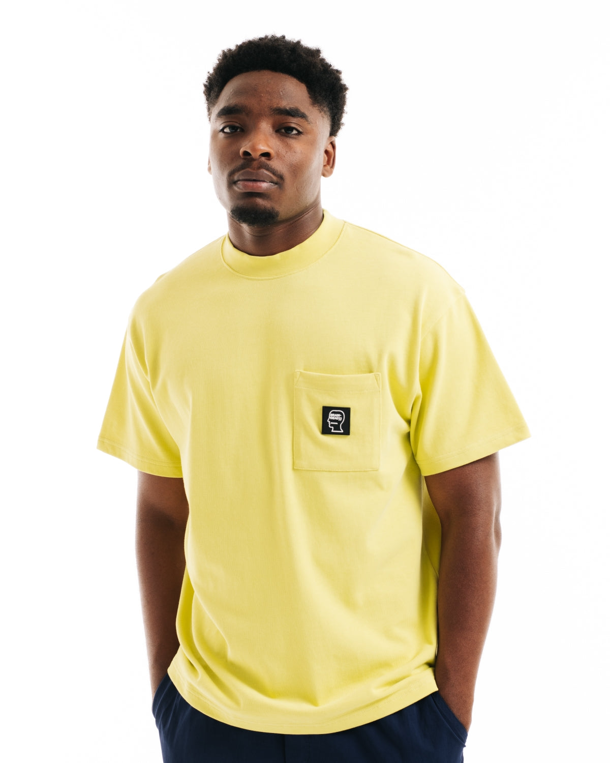 Heavyweight Jersey Mockneck Pocket Shirt W/ PVC - Yellow 4
