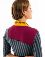 Jacquard Collar Paneled Bodysuit - Multi 6