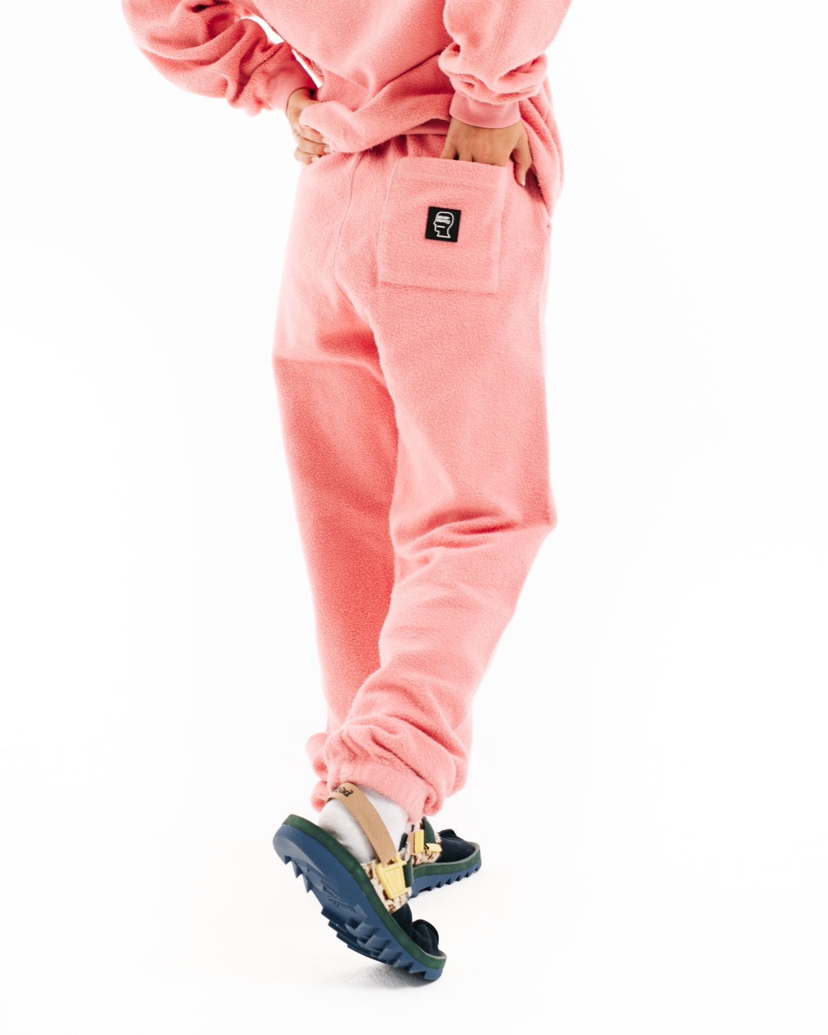 Reverse Fleece Sweatpant W/ PVC - Pink