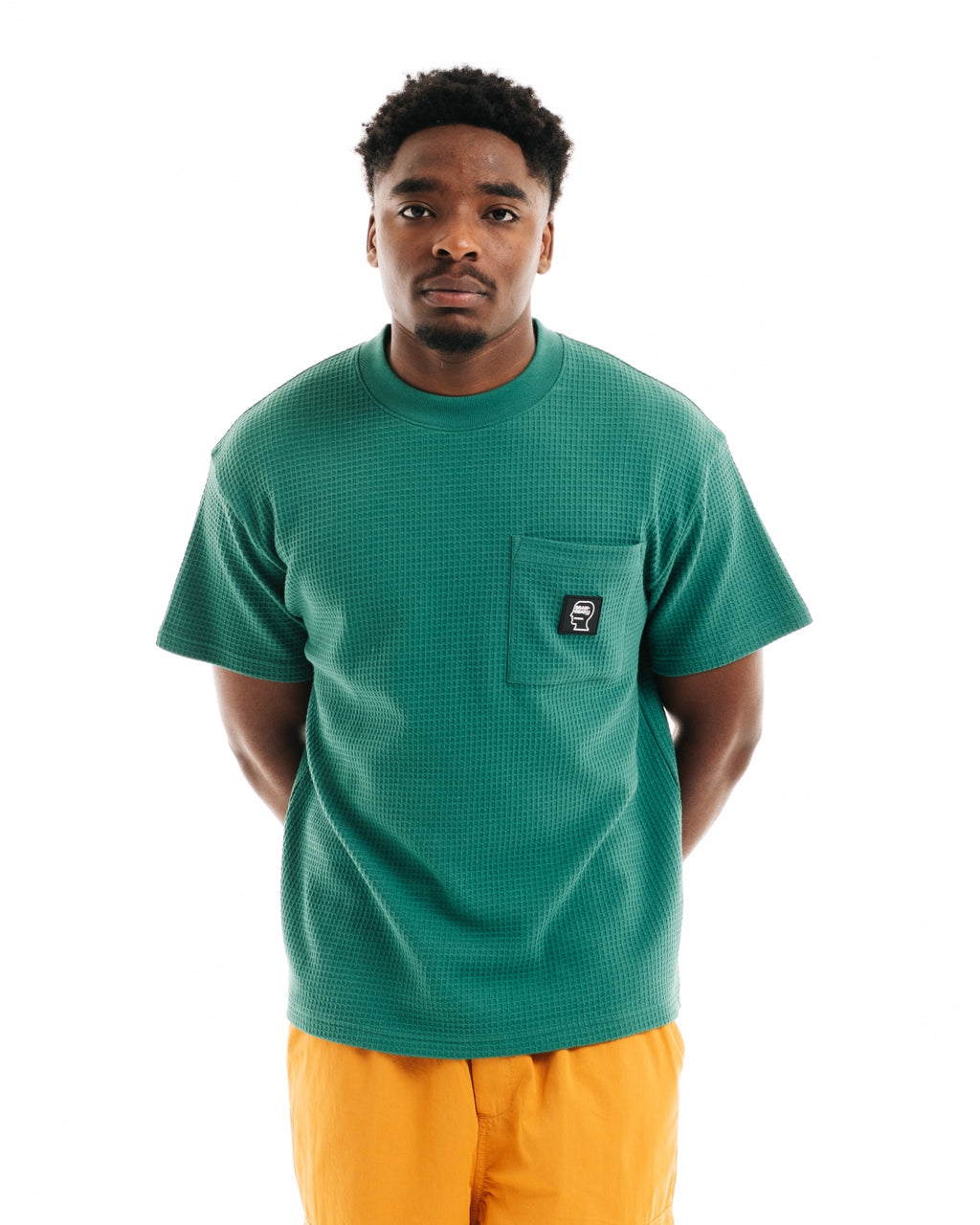 Waffle Knit Mockneck Pocket Shirt W/ PVC - Emerald 4