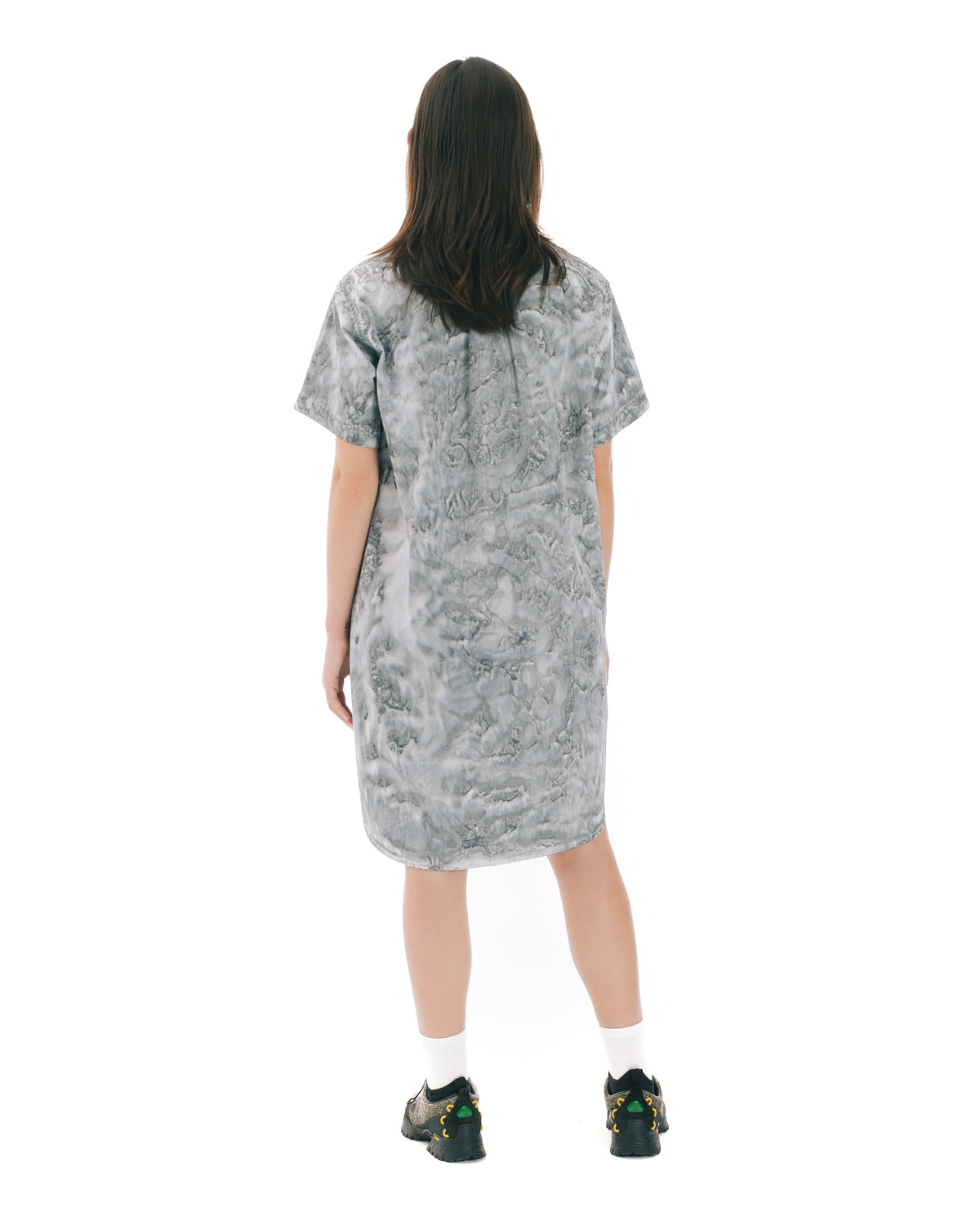 Liquid Dye Utility Shirt Dress - Slate Gray 9