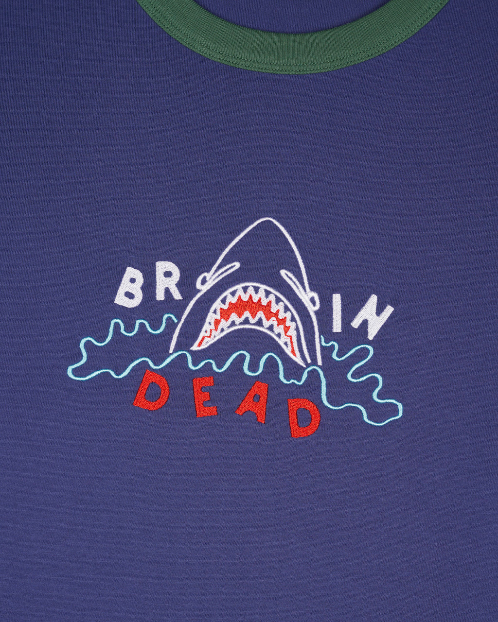 Shark Attack Ringer T-shirt - Navy 3