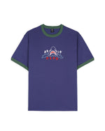 Shark Attack Ringer T-shirt - Navy 1