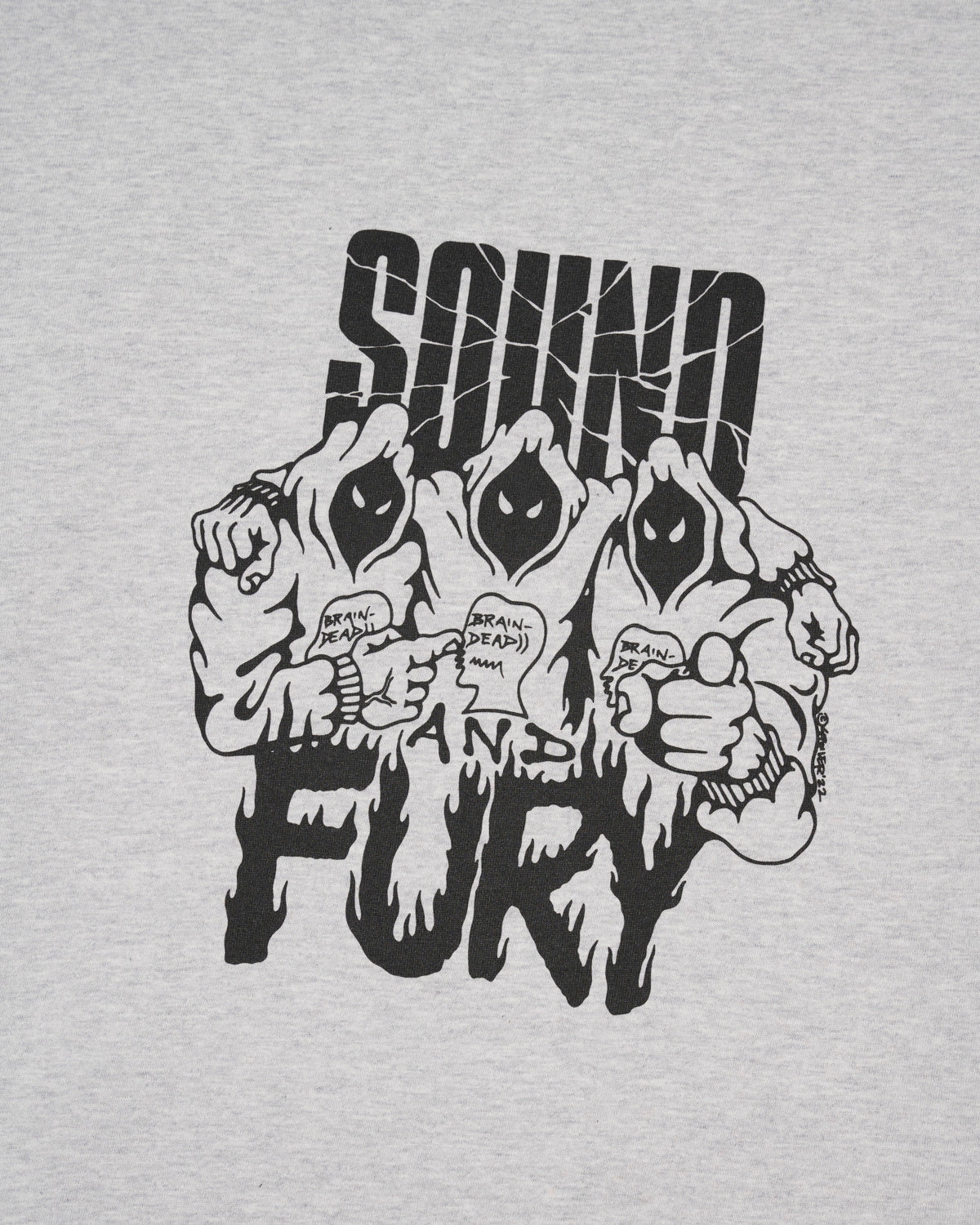 Brain Dead x Spoiler Sound & Fury T-Shirt - Heather Grey 3