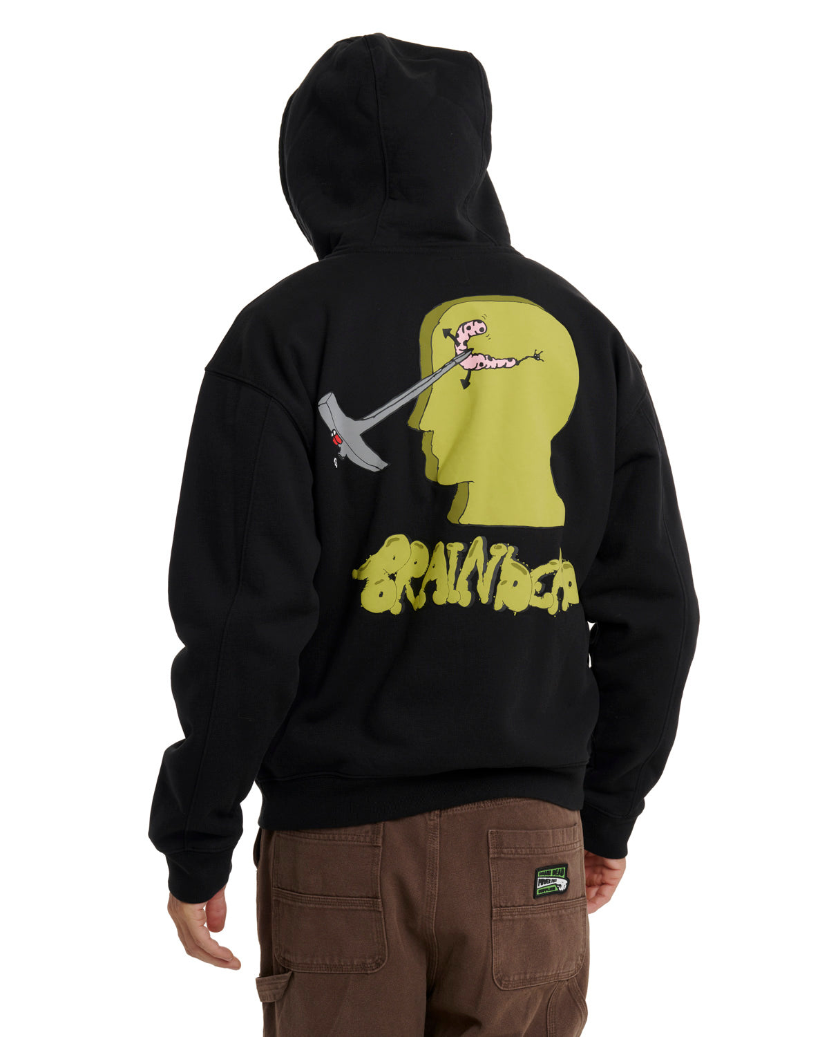 Stoned Head Zip Hooded Sweatshirt - Black