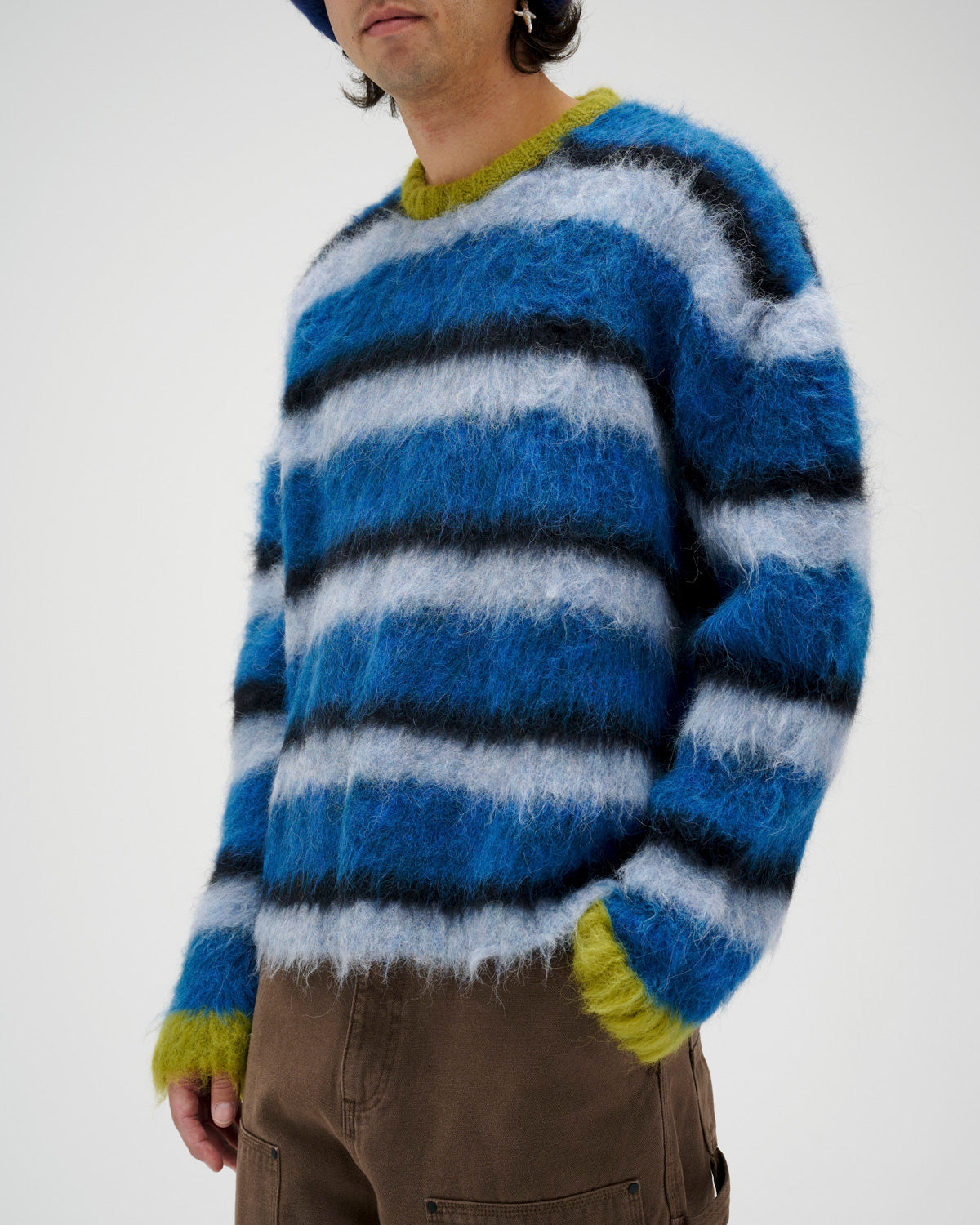 Stripe Boxy Knit Sweater - Blue Multi