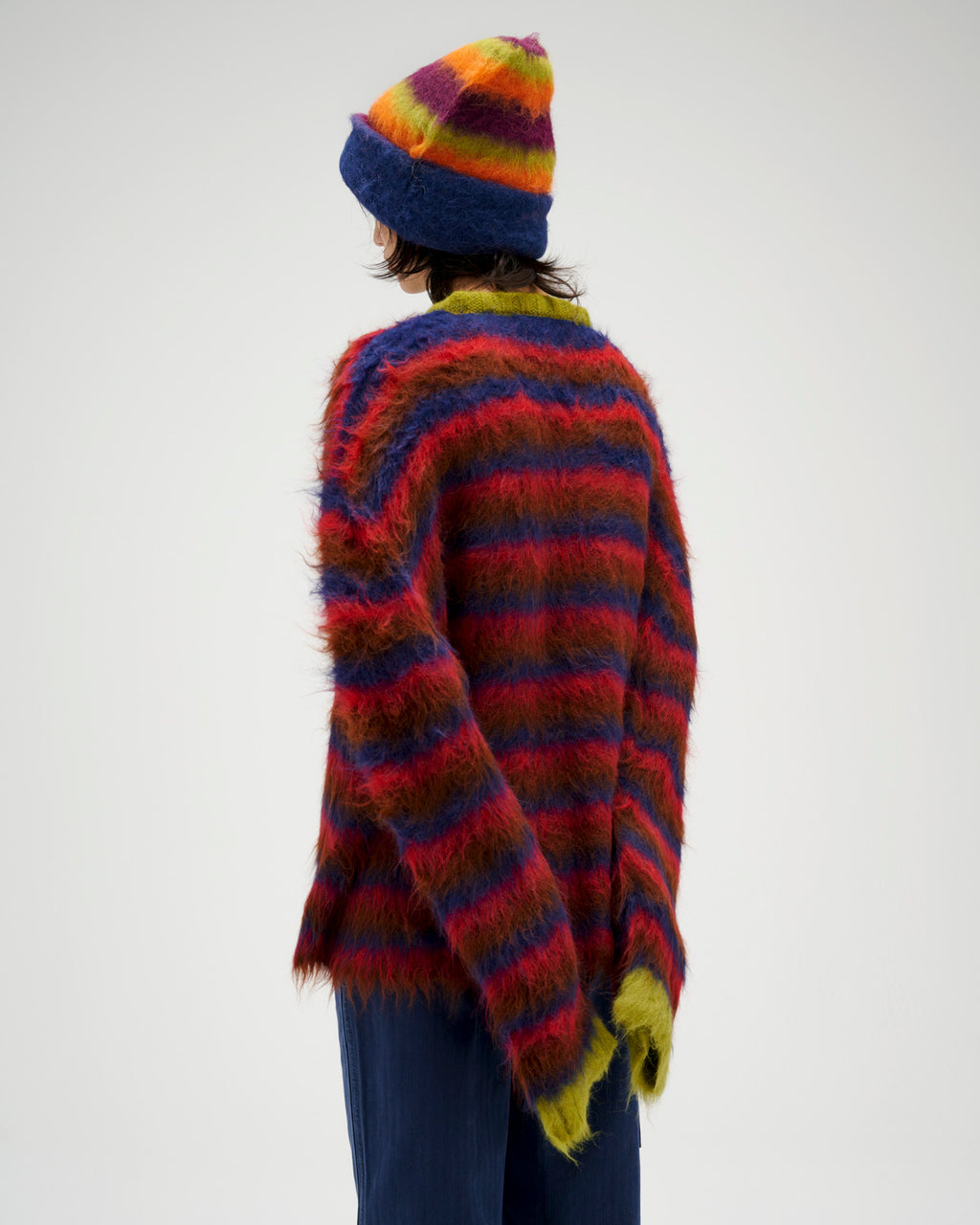 Stripe Boxy Knit Sweater - Brown Multi 7